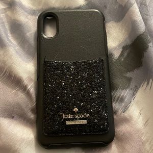 iPhone X otter box with kate spade credit card holder